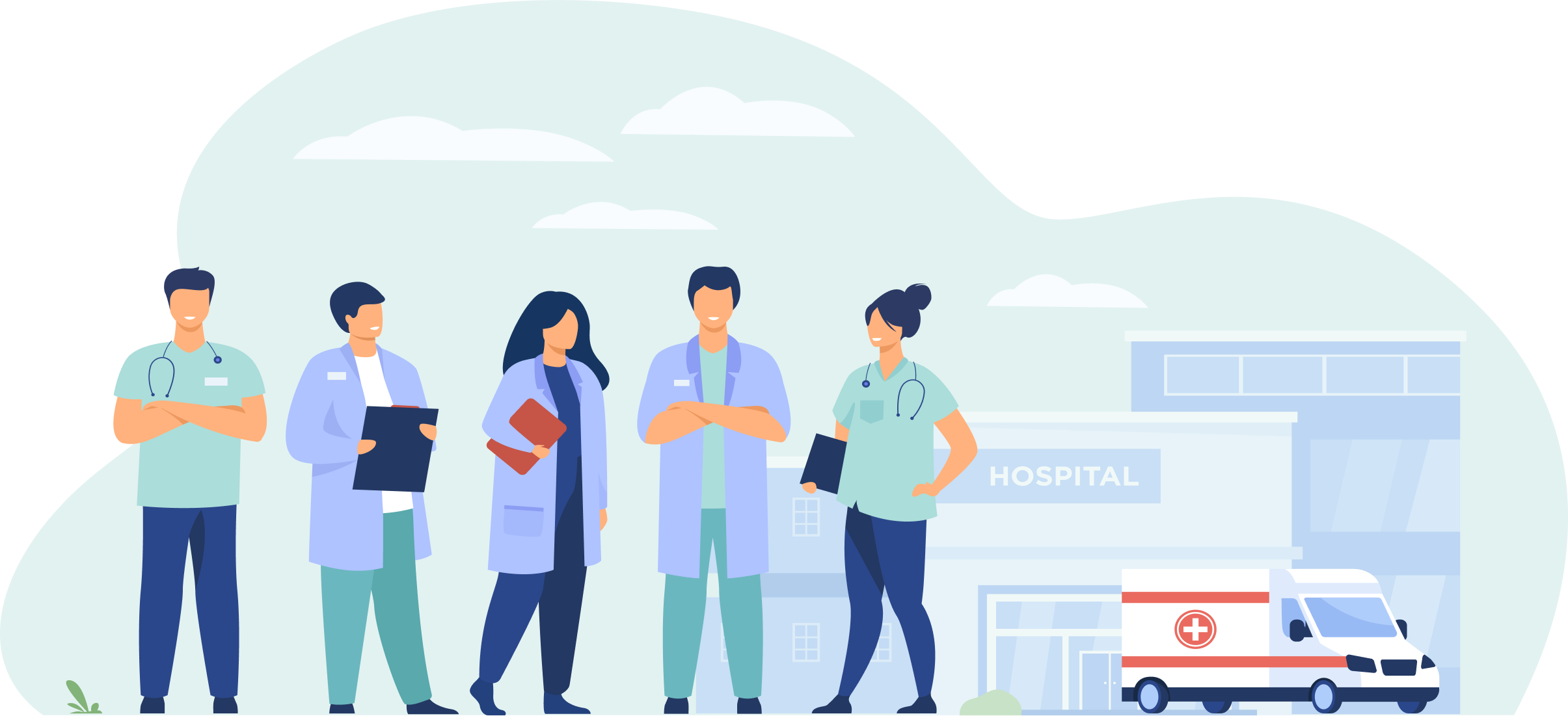 Vector Image of Doctors and Nurses
